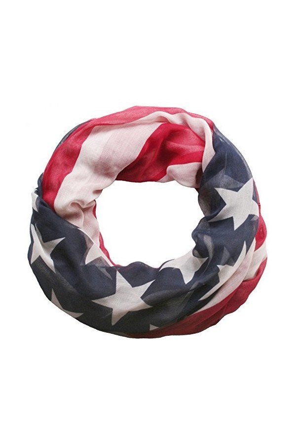 styleBREAKER Écharpe tube snood style drapeau USA, étoiles et rayures, Stars and Stripes, foulard, unisexe 01014034, Variante