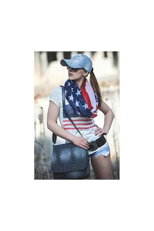 styleBREAKER Écharpe tube snood style drapeau USA, étoiles et rayures, Stars and Stripes, foulard, unisexe 01014034, Variante