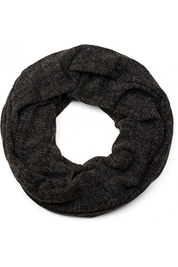 styleBREAKER snood rond en maille, vintage, écharpe, tissu, unisexe 01017045, couleur:Noir chiné