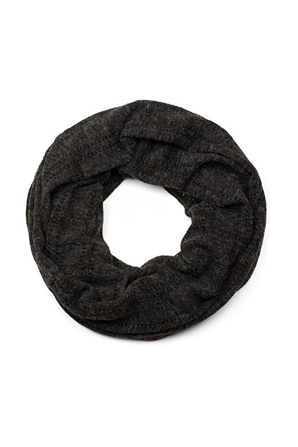 styleBREAKER snood rond en maille, vintage, écharpe, tissu, unisexe 01017045, couleur:Noir chiné