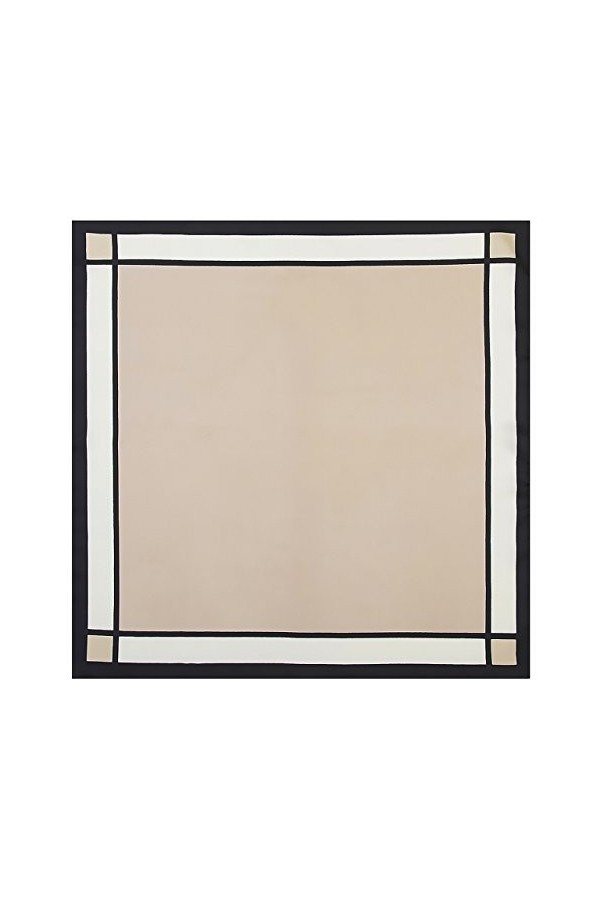 Chic Diary Écharpe élégante en soie pour femme 60 x 60 cm - Beige - One Size