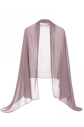 Wedtrend Étole Châle de Mariage Femme Foulard Mousseline de Soie Fluide Écharpe Soirée Cocktail Plage Cover UpWTC30006 DustyR