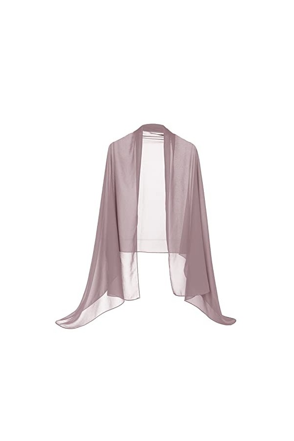 Wedtrend Étole Châle de Mariage Femme Foulard Mousseline de Soie Fluide Écharpe Soirée Cocktail Plage Cover UpWTC30006 DustyR