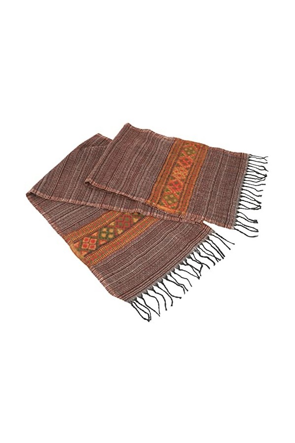GURU SHOP Écharpe douce avec motif ethnique pour homme/femme, marron, synthétique, taille : taille unique, marron, taille uni