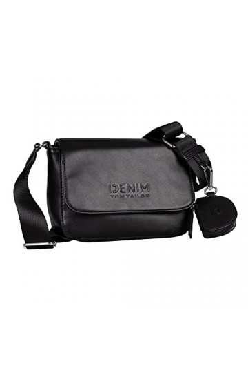 TOM TAILOR Denim Saskia, Sac bandoulière sans Fermeture éclair Femme, Noir