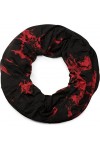 styleBREAKER snood rond avec imprimés batik, style vintage effet usé, écharpe, tissu, unisexe 01017041, couleur:Noir-rouge