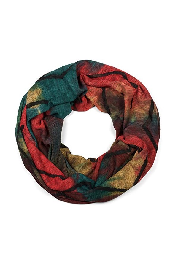 styleBREAKER écharpe Loop unisexe avec motif Batik en dégradé de couleurs et déchirures dentelées pour un style destroyed, éc