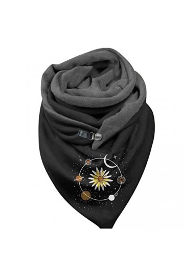 Générique écharpe pour Femme Écharpe Chaude pour Femme en Coton imprimé Bouton Chaud Hiver Wrap écharpe châles Cape de Poncho