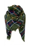 XDKS Écharpe dhiver douce et chaude à carreaux tartan pour femme - Châle à pompons - Tendance - Pour lhiver - Grande couver
