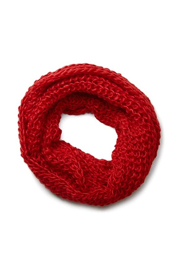 styleBREAKER chunky boucle de tricot écharpe tube de classique en laine look, écharpe tricotée, unisexe 01018113, couleur:rou