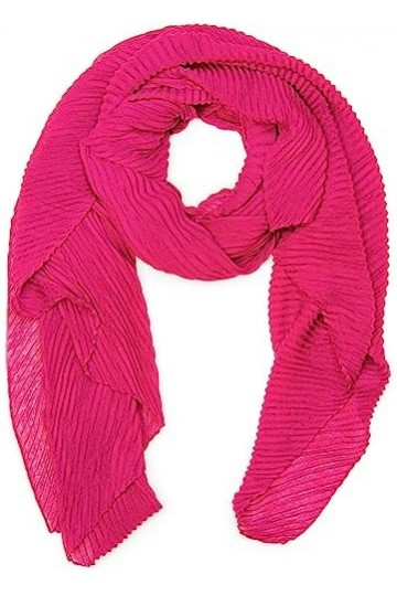 styleBREAKER Écharpe plissée pour femme unie avec surface finement crêpée, tissu léger, plissé, 01016107, couleur : rose, Ros