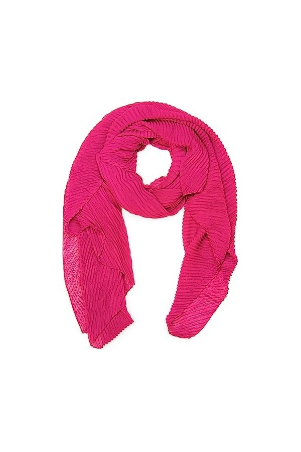 styleBREAKER Écharpe plissée pour femme unie avec surface finement crêpée, tissu léger, plissé, 01016107, couleur : rose, Ros