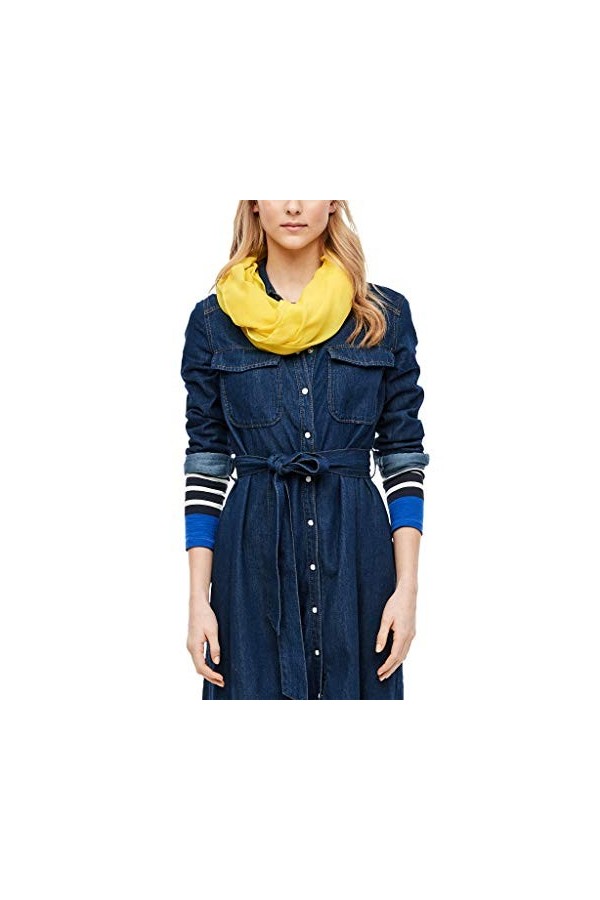 s.Oliver 38.899.91.5812 Snood Echarpe, Jaune Jaune 1201 , Unique Taille du Fabricant: 1 Femme