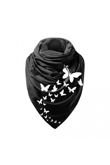 Blingko éCharpe Triangle Femme Chouette en Coton Echarpes Hiver Echarpe Femme Cachemire Imprimé Pissenlit Chaude Echarpe Foul