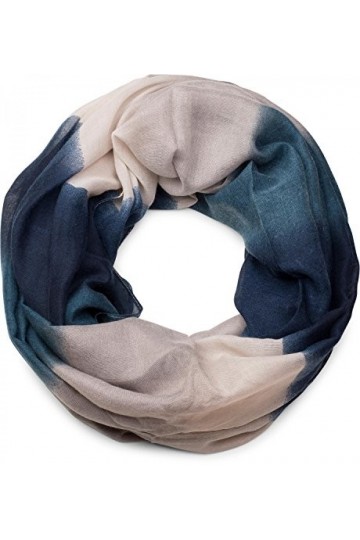styleBREAKER Snood écharpe loop avec rayures en dégradé de couleurs, unisexe, 01018097, couleur:Bleu foncé-Beige-Gris