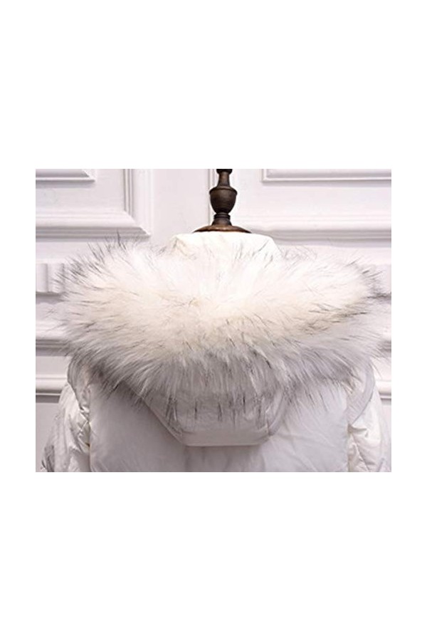 MoreChioce Capuche Col Fausse Fourrure de Renard,Femmen Hiver Collier de Fourrure Faux Col Fourrure Synthétique Echarpe Amovi