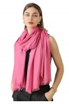 Foulard pour femme, grand châle doux et léger, pour filles, écharpes classiques unies pour toutes les saisons, rose