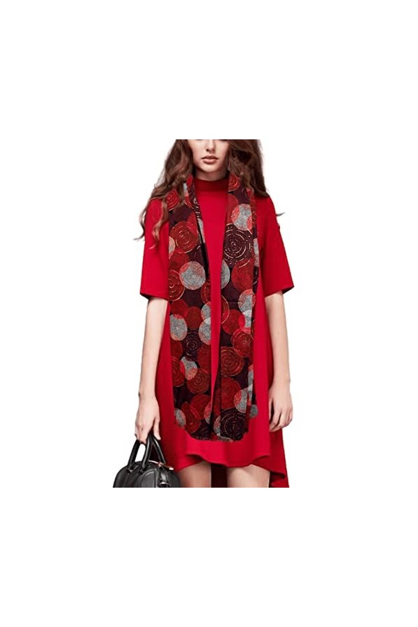 Écharpe Femme, Chale Wrap Poncho Ruana Cape Cardigan Hommes Design multicolore léger rétro élégant pour cadeau 180 cm x 90 cm