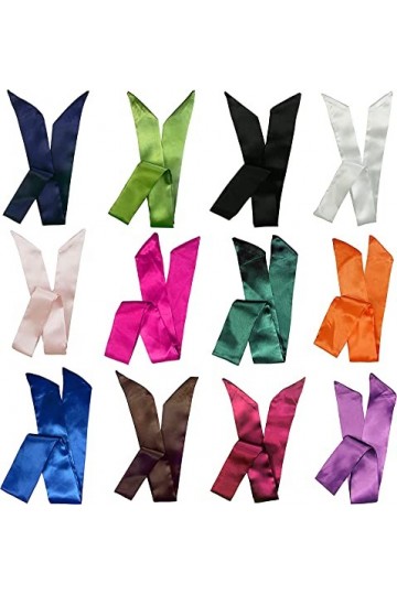 LilMents Lot de 12 têtes de cheveux en satin pour sac à main, mèches, écharpes, cravates - - Taille Unique