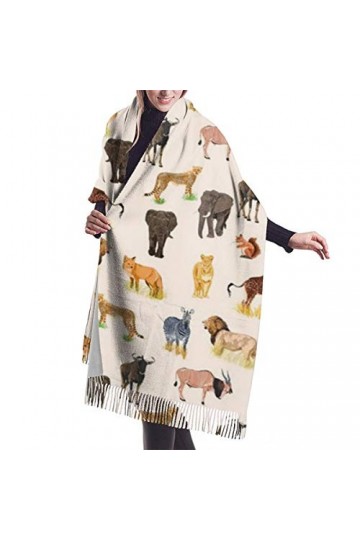 157 Foulards Animaux Sauvages Safari Animal Zoo Thème Echarpe Cadeau Doux Écharpe Femme Élégant Étole Châle De Femme