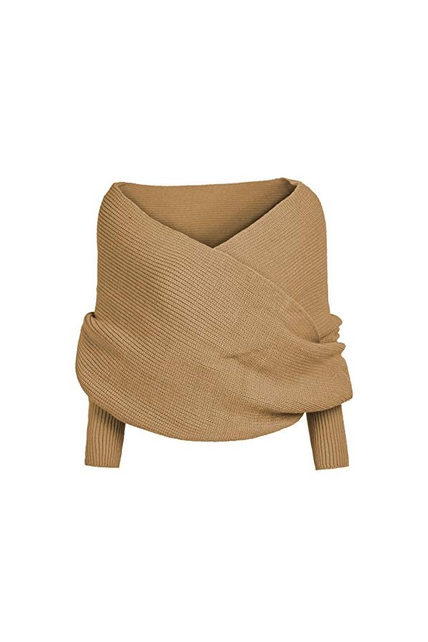 Poncho Châle Femme Écharpe Cape Épaissie Chaud Hiver Echarpes Femme Echarpe avec Manche Tricot Écharpe Tricot Pull Femme Écha