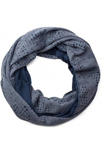 styleBREAKER écharpe tubulaire, look used destroyed vintage, trouée, unisexe 01016114, couleur:Bleu jeans