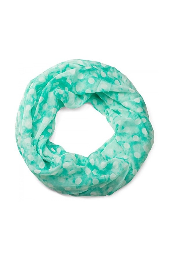 styleBREAKER écharpe tubulaire à motifs de points, souple et soyeux, tissu, femmes 01016111, couleur:Menthe-blanc chiné vinta