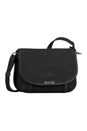 TOM TAILOR Lena, Sac à bandoulière zippé Femme, Noir, M