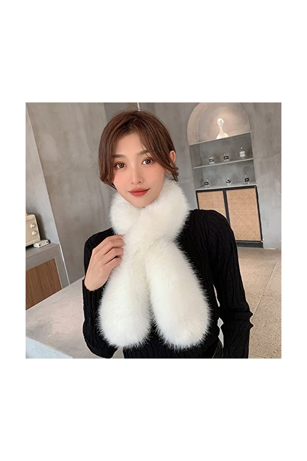 Katutude Écharpe Fausse Fourrure Femme, Echarpe Fausse Fourrure Renard Écharpe Chaude Femme Écharpe Chaude Et Douce Écharpe e