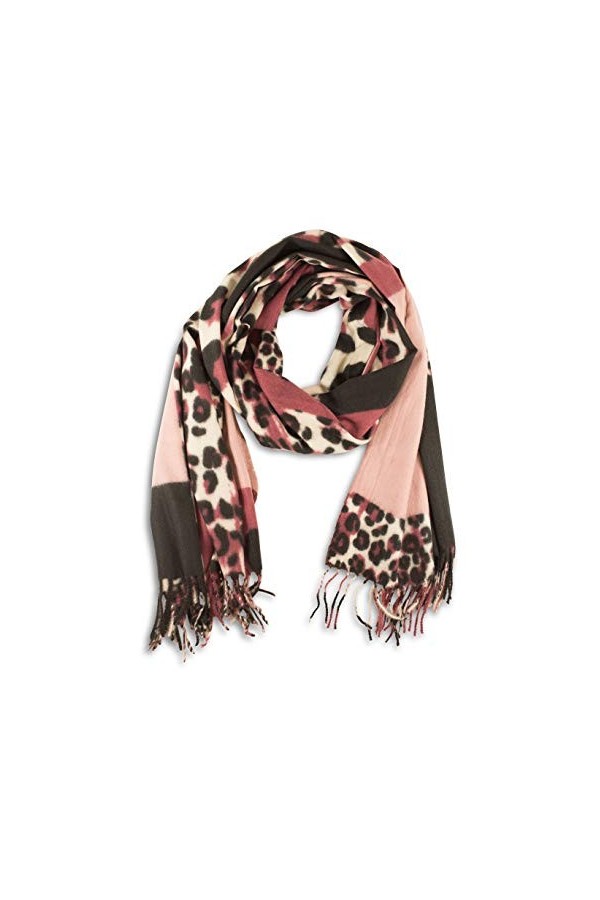 Fashionchimp ® Écharpe pour femme avec motif imprimé animal, en velours côtelé doux - Rouge - Taille unique