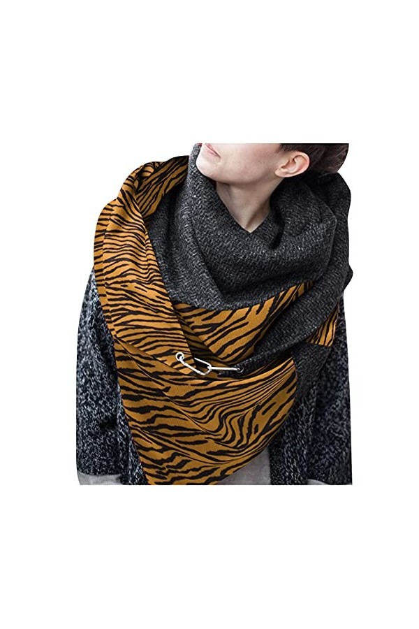 TianWlio Écharpe chaude pour femmes imprimé rétro chaud coupe-vent double couche boucle écharpe turban dhiver Cravate Rose F