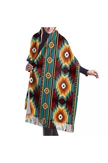 157 Écharpe Femme Ethnique Navajo Amérindien Sud-Ouest Gland Écharpe Quotidien Foulards Unisex Écharpe Chale Femme