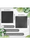 SATINIOR Lot de 2 foulards en mousseline de soie noire unie à pois carrés pour femme - Pour filles et femmes, Noir , taille u