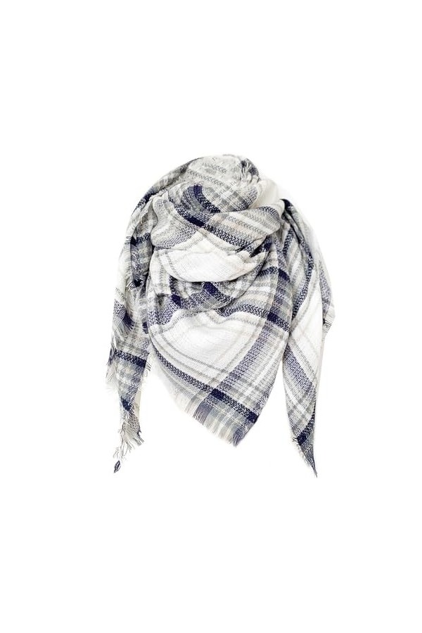 FIFTHAVE Écharpe Femme Homme Châle Cachemire Ecossaise Mode Ponchos Plaid Foulards Automne Hiver Oversize Cape Glands Scarf C