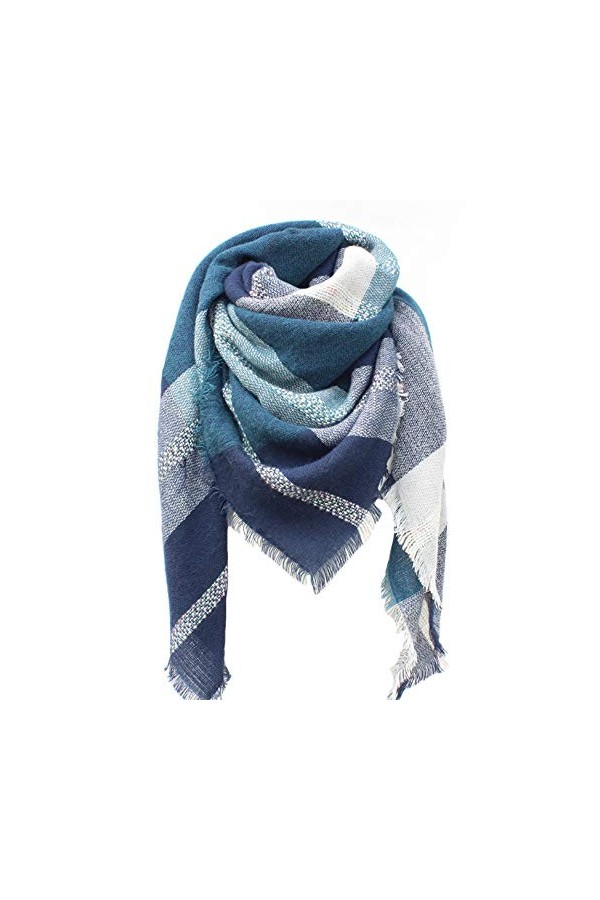 Bakicey Femme châle écharpe Fille étole Foulard, Pashmina Echarpe a Carreaux Laine Mode Etole Plaid Foulard Oversize Shawl Ca