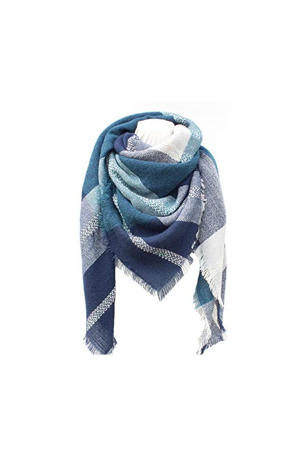 Bakicey Femme châle écharpe Fille étole Foulard, Pashmina Echarpe a Carreaux Laine Mode Etole Plaid Foulard Oversize Shawl Ca
