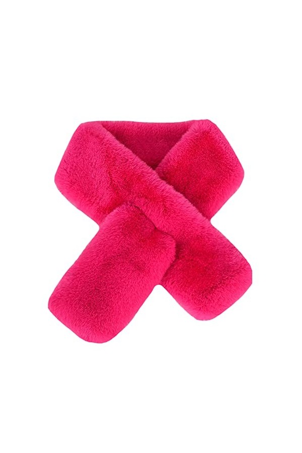 Lina & Lily Écharpe à Col en Fausse Fourrure pour Femme Hiver Rose Fushia 