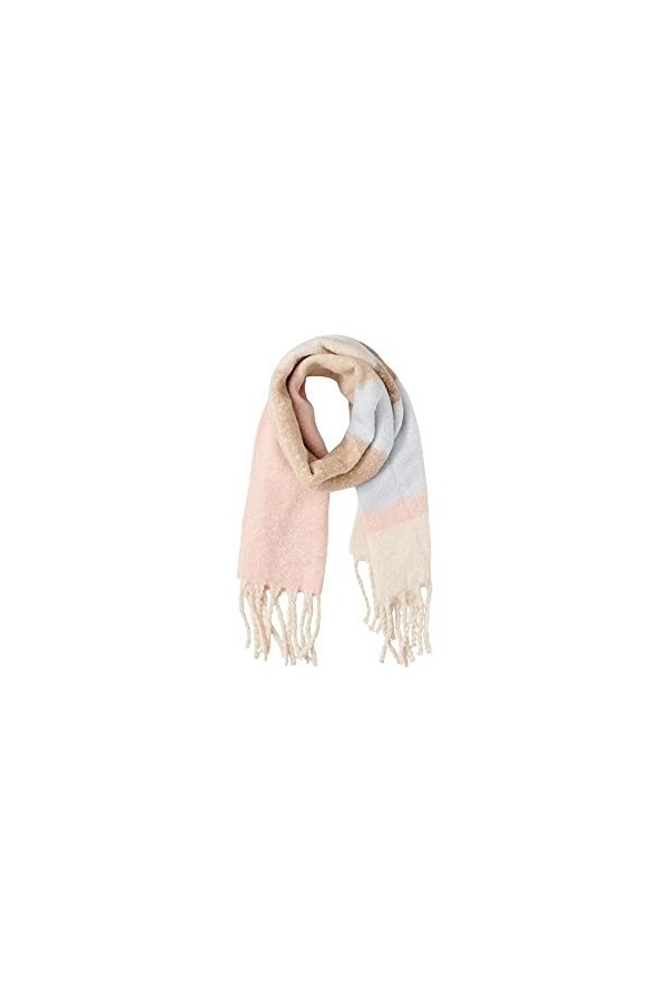 PIECES PCBEA Long Scarf Noos BC Écharpe, Nuage de Rose-Détails : Blocage de Couleurs, Taille Unique Femme