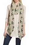 Lina & Lily Écharpe Foulard pour Femme Imprimé Panda Animal, Cadeau Chinois Beige 