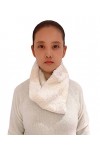 Lina & Lily Écharpe Tube Snood Fausse Fourrure Femme Homme Hiver Blanc 