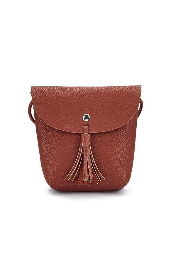 TOM TAILOR Denim Ida, Sacs bandoulière femme, Marron Cognac , 17x16x4.5 cm W x H L 