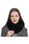 DonDon Écharpe tube pour femme chaude et douce en tricot - Noir