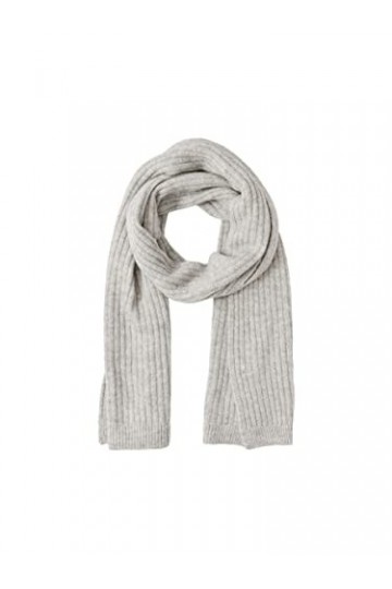 PIECES PCJESLIN Wool Long Scarf Noos BC Écharpe, Gris Clair chiné, Taille Unique Femme