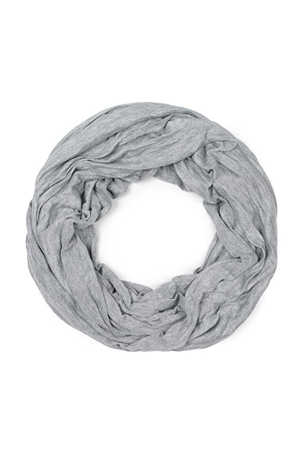 styleBREAKER Jersey Loop 01016041 Écharpe tubulaire en jersey effet crash unie, légère et élastique, Gris mélangé, taille uni