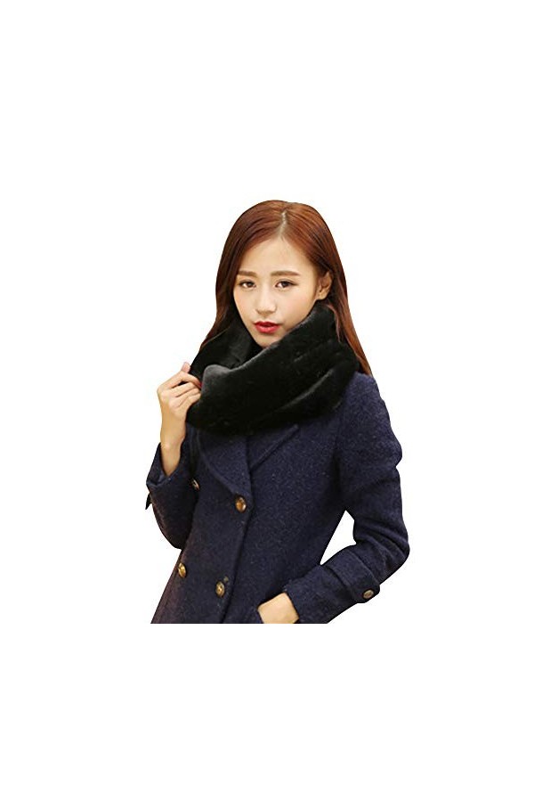 IBLUELOVER Écharpe Femmes Foulard en Fausse Fourrure Tubulaire Tour de Cou Chaud Cache-col Automne Hiver Cou Châle Douce Ther