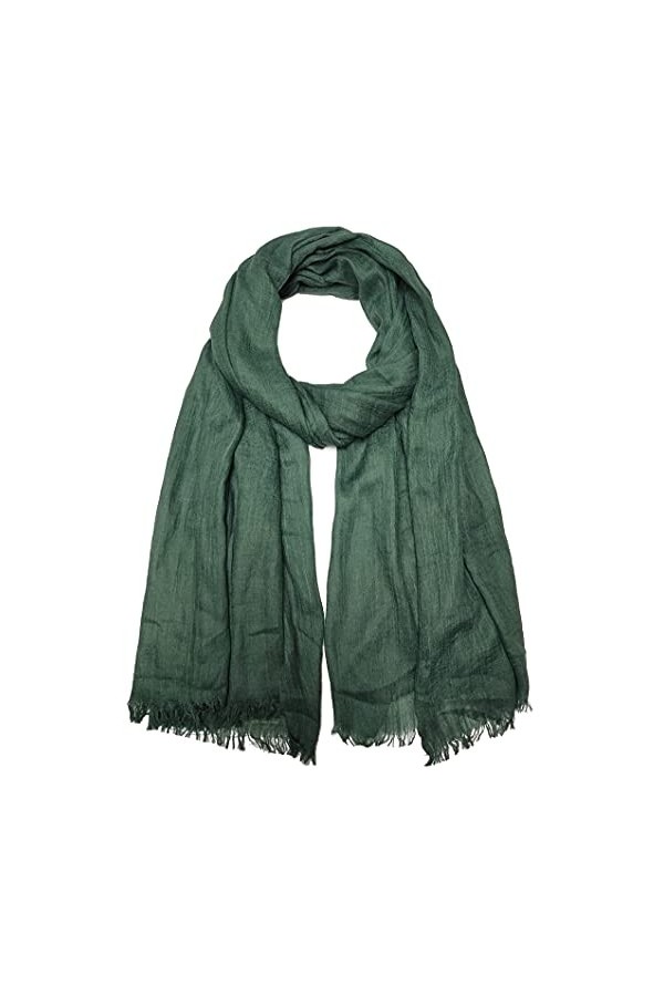 Écharpe dété en coton léger pour femme - 190 x 100 cm - vert - taille unique