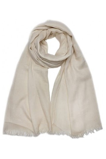 Écharpe dété en coton léger pour femme - 190 x 100 cm - Crème