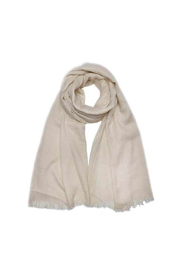 Écharpe dété en coton léger pour femme - 190 x 100 cm - Crème