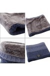 MoreChioce Cache-Col Tricoté, Thermique Hiver Chaud Windstopper Echarpe avec Polaire à lintérieur Tour de Cou Chaud Tricot F