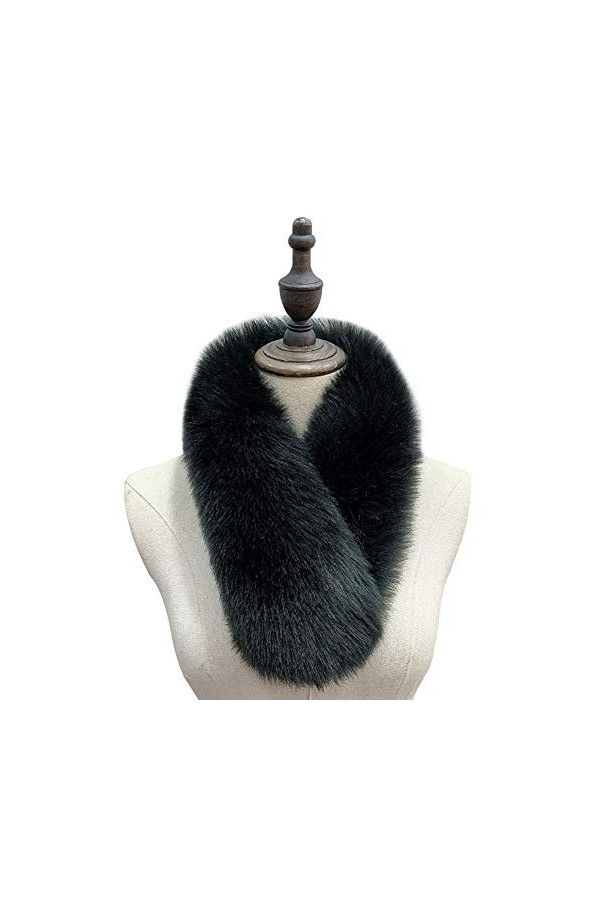 ihreesy Étoles Foulard en Fourrure Synthétique, Droit Echarpe Fausse Fourrure de Renard avec Clip 70CM Châles Écharpe Chaude 